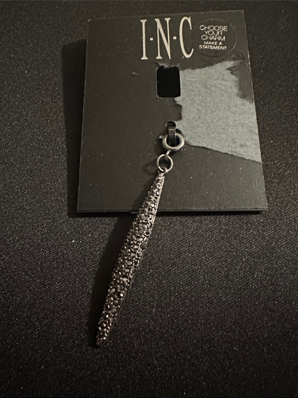I·N·C Pave Spike Charm Pendant in Gunmetal
#25